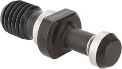 Accupro - C Style, BT30 Taper, M12x1.75 Thread, 45° Angle Radius, High Torque Retention Knob - 1.6929" OAL, 0.433" Knob Diam, 0.7087" Flange Thickness, 0.9055" from Knob to Flange, 0.4921" Pilot Diam - Exact Tooling