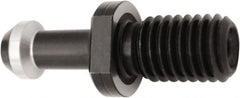 Accupro - A Style, CAT40 Taper, 5/8-11 Thread, 45° Angle Radius, High Torque Retention Knob - 1-5/8" OAL, 0.74" Knob Diam, 0.44" Flange Thickness, 0.64" from Knob to Flange, 0.2362" Coolant Hole, Through Coolant - Exact Tooling