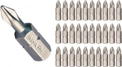 Wiha - #3, Insert Phillips Screwdriver Bit - 1/4" Drive, - Exact Tooling