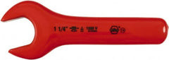 Wiha - 1-1/4" Nonsparking Standard Open End Wrench - 7-1/2" OAL, Single End, Insulating Elastomer Finish, 15° Head Angle - Exact Tooling