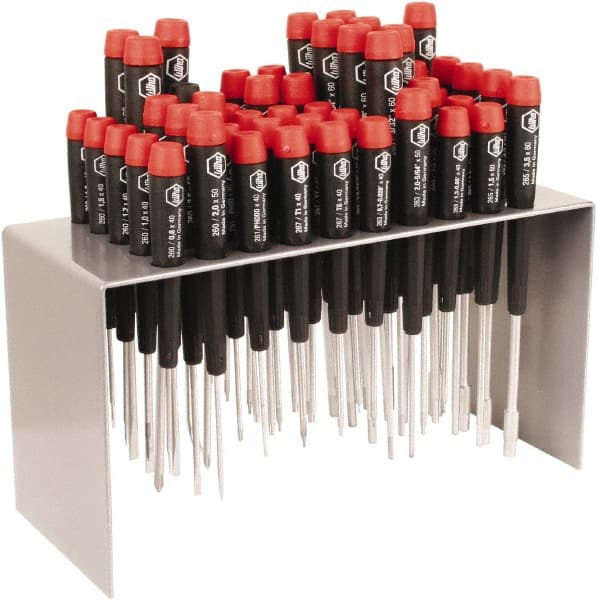 Wiha - 50 Piece Hex, Nut Driver, Pentalobe, Phillips, Slotted & Torx Screwdriver Set - Bit Sizes: Philips #000 to #1, Comes in Metal - Exact Tooling