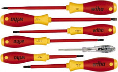 Wiha - 7 Piece Phillips, Slotted & Square Screwdriver Set - Comes in Box - Exact Tooling