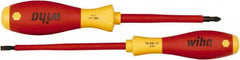 Wiha - 2 Piece Insulated Slotted & Phillips Screwdriver Set - Comes in Vinyl Pouch - Exact Tooling