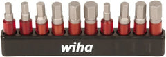 Wiha - 10 Piece 1/4" Drive Inch/Metric Impact Hex Bit Socket Set - 1/8 to 1/4" Hex - Exact Tooling