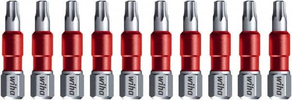 Wiha - T20 Torx Bit - 1/4" Hex Drive, 1-9/64" OAL - Exact Tooling