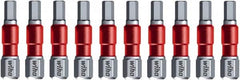 Wiha - 5mm Hex Bit - 1/4" Hex Drive, 1-9/64" OAL - Exact Tooling