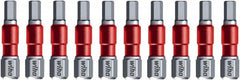 Wiha - 4mm Hex Bit - 1/4" Hex Drive, 1-9/64" OAL - Exact Tooling
