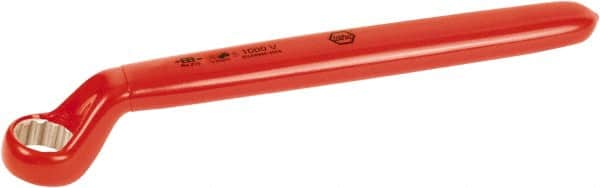 Wiha - 9mm 6 Point Insulated Offset Box Wrench - Single End, Chrome Vanadium Steel, Hi-Vis Red Finish - Exact Tooling