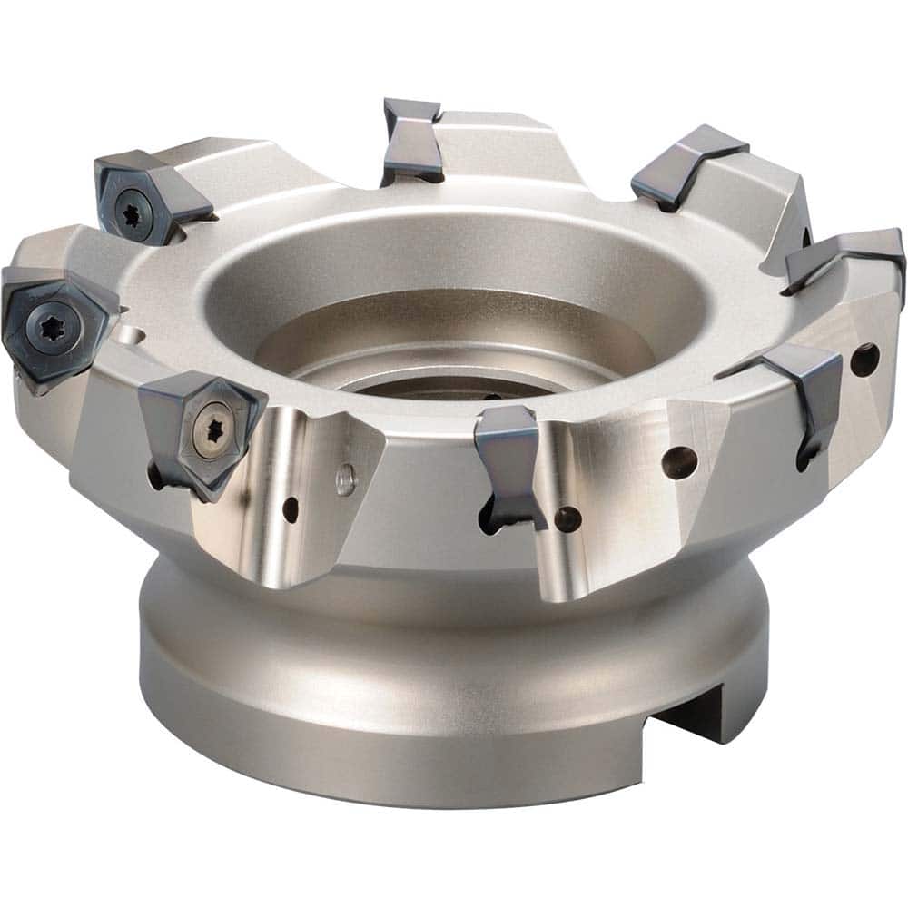 Kyocera - Indexable Square-Shoulder Face Mills; Cutting Diameter (Inch): 5 ; Cutting Diameter (Decimal Inch): 5.0000 ; Arbor Hole Diameter (Inch): 1.5 ; Lead Angle: 90 ; Overall Height (mm): 63.00000 ; Insert Compatibility: WNEU080608EN-GL; WNMU080608EN- - Exact Tooling