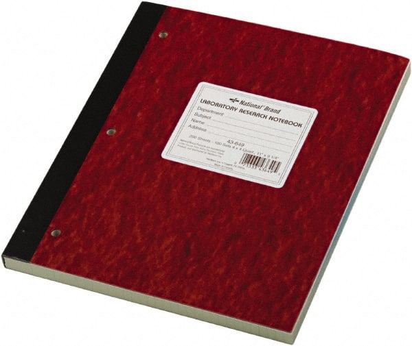 National Brand - 200 Sheet, 9-1/4 x 11", Quadrille Lab Notebook - Brown - Exact Tooling