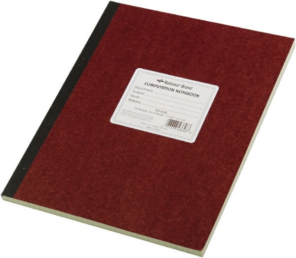 National Brand - 75 Sheet, 9-1/4 x 11-3/4", Quadrille Computation Book - Brown - Exact Tooling