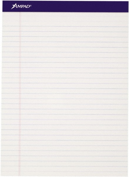 AMPAD - 50 Sheet, 8-1/2 x 11-3/4", Writing Pad - White - Exact Tooling