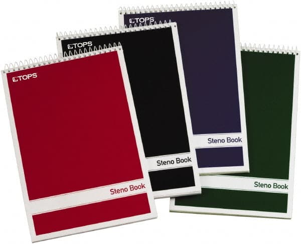 TOPS - 80 Sheet, 6 x 9", Gregg Steno Book - Assorted Colors - Exact Tooling