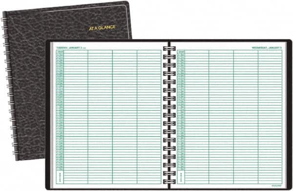 AT-A-GLANCE - 365 Sheet, 8 x 10-7/8", Group Daily Appointment Book - Black - Exact Tooling