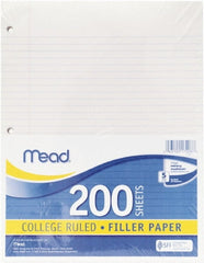 Mead - 200 Sheet, 8-1/2 x 11", College Ruled Filler Paper - White - Exact Tooling