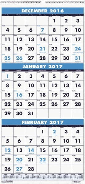 House of Doolittle - 7 Sheet, 12-1/4 x 26", Wall Calendar - Exact Tooling