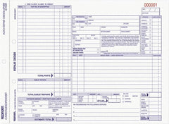 REDIFORM - 50 Sheet, 8-1/2 x 11", Auto Repair Form - White & Blue - Exact Tooling