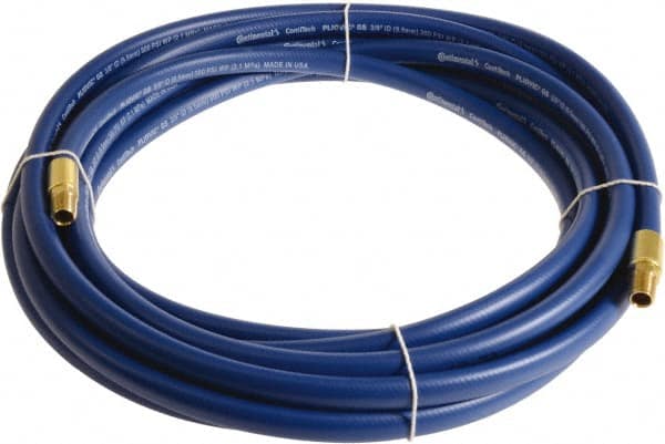 Continental ContiTech - 1/2" ID x 0.78" OD 15' Long Multipurpose Air Hose - MNPT x MNPT Ends, 300 Working psi, -10 to 158°F, 1/2" Fitting, Blue - Exact Tooling