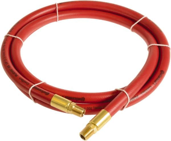 Continental ContiTech - 1/2" ID x 0.78" OD 5' Long Multipurpose Air Hose - MNPT x MNPT Ends, 300 Working psi, -10 to 158°F, 1/2" Fitting, Red - Exact Tooling