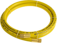 Continental ContiTech - 3/8" ID x 0.6" OD 100' Long Multipurpose Air Hose - FNPT x FNPT Ends, 300 Working psi, -10 to 158°F, 1/4" Fitting, Yellow - Exact Tooling