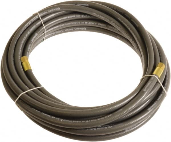 Continental ContiTech - 3/8" ID x 0.6" OD 15' Long Multipurpose Air Hose - FNPT x FNPT Ends, 300 Working psi, -10 to 158°F, 1/4" Fitting, Gray - Exact Tooling