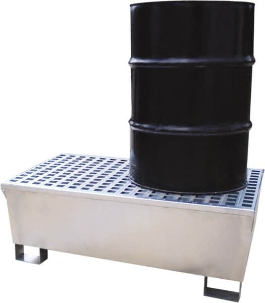 UltraTech - 68 Gal Sump, 2,575 Lb Capacity, 2 Drum, Galvanized Steel Spill Deck or Pallet - 47-1/4" Long x 31-1/2" Wide x 18" High - Exact Tooling
