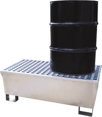 UltraTech - 68 Gal Sump, 2,575 Lb Capacity, 2 Drum, Galvanized Steel Spill Deck or Pallet - 47-1/4" Long x 31-1/2" Wide x 18" High - Exact Tooling