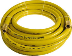 Continental ContiTech - 3/4" ID x 1.11" OD 20' Long Multipurpose Air Hose - MNPT x FNPT Ends, 250 Working psi, -10 to 158°F, 3/4" Fitting, Yellow - Exact Tooling