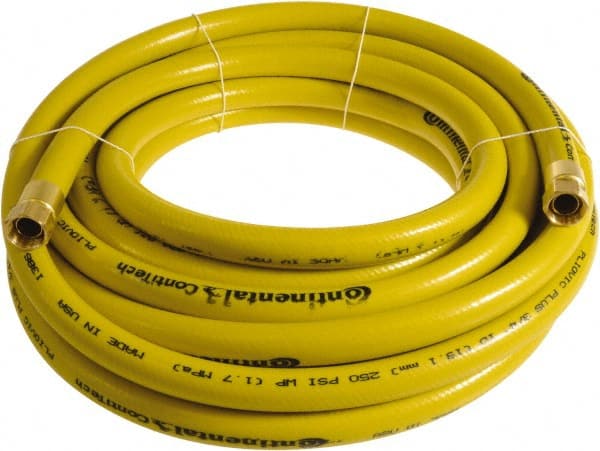 Continental ContiTech - 3/4" ID x 1.11" OD 20' Long Multipurpose Air Hose - FNPT x FNPT Ends, 250 Working psi, -10 to 158°F, 3/4" Fitting, Yellow - Exact Tooling