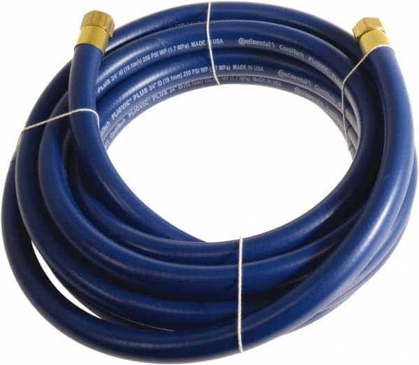 Continental ContiTech - 3/4" ID x 1.11" OD 20' Long Multipurpose Air Hose - FNPT x FNPT Ends, 250 Working psi, -10 to 158°F, 3/4" Fitting, Blue - Exact Tooling
