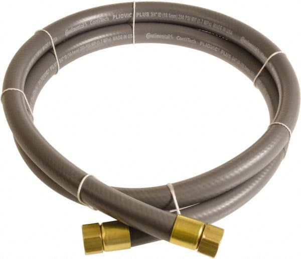 Continental ContiTech - 3/4" ID x 1.11" OD 5' Long Multipurpose Air Hose - FNPT x FNPT Ends, 250 Working psi, -10 to 158°F, 3/4" Fitting, Gray - Exact Tooling
