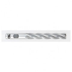 1/2 Dia. x 5 Overall Length 4-Flute Square End HSS-CO SE End Mill-Round Shank-Center Cutting-Uncoated - Exact Tooling