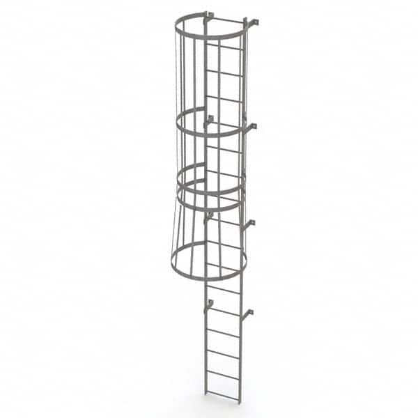 TRI-ARC - Rolling & Wall Mounted Ladders & Platforms Type: Fixed Ladder Style: Safety Cage - Exact Tooling