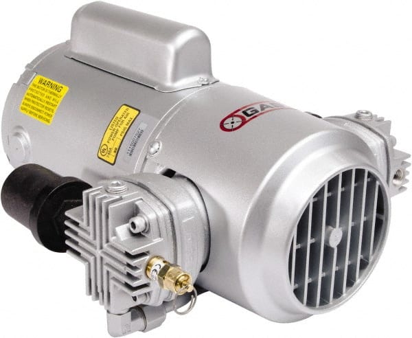 Gast - 3/4 hp, 4.7 CFM, 100 Max psi Piston Compressor Pump - 220 to 240/380 to 415 & 200 to 230/460 Volt, 15.8" Long x 11.38" Wide x 6.65" High - Exact Tooling
