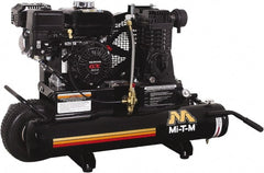 MI-T-M - 6.5 hp, 13.9 CFM, 90 Max psi, Single Stage Portable Fuel Air Compressor - Honda GX200 OHV Engine - Exact Tooling