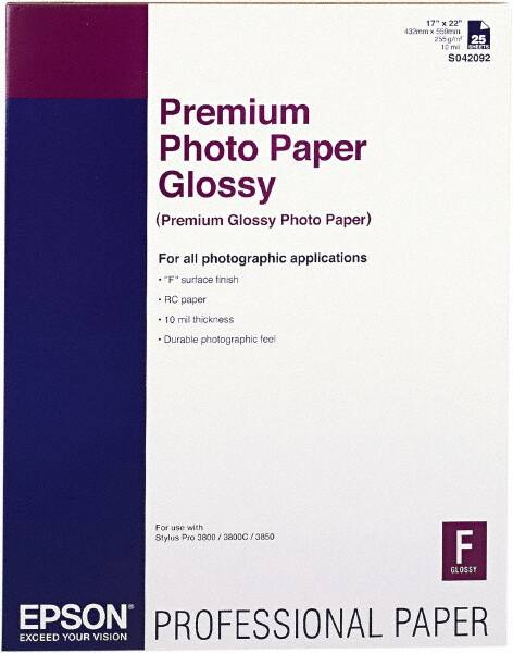 Epson - 17" x 22" White Photo Paper - Use with Inkjet Printers - Exact Tooling