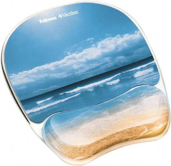 FELLOWES - 7-15/16" x 9-1/4" Multi-Colored Mouse Pad/Wrist Rest - Use with Computer, Laptop - Exact Tooling