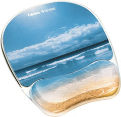 FELLOWES - 7-15/16" x 9-1/4" Multi-Colored Mouse Pad/Wrist Rest - Use with Computer, Laptop - Exact Tooling