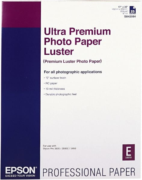 Epson - 17" x 22" White Photo Paper - Use with Inkjet Printers - Exact Tooling