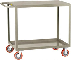 Little Giant - 2,000 Lb Capacity, 30" Wide x 66" Long x 36" High Shelf Cart - 2 Shelf, Steel, 2 Rigid/2 Swivel Casters - Exact Tooling
