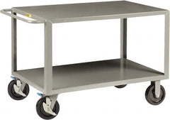 Little Giant - 5,000 Lb Capacity, 30" Wide x 66" Long x 36" High Shelf Cart - 2 Shelf, Steel, 4 Swivel Casters - Exact Tooling