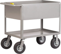 Little Giant - 1,200 Lb Capacity, 24" Wide x 54" Long x 36-1/2" High Deep Shelf Cart - 2 Shelf, Steel, 2 Rigid/2 Swivel Casters - Exact Tooling