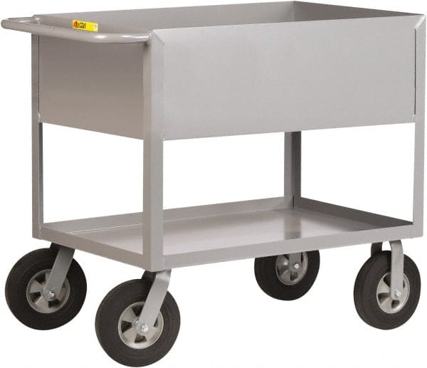Little Giant - 1,200 Lb Capacity, 24" Wide x 54" Long x 36-1/2" High Deep Shelf Cart - 2 Shelf, Steel, 2 Rigid/2 Swivel Casters - Exact Tooling
