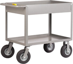 Little Giant - 1,200 Lb Capacity, 24" Wide x 54" Long x 36-1/2" High Deep Shelf Cart - 2 Shelf, Steel, 2 Rigid/2 Swivel Casters - Exact Tooling