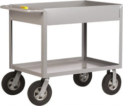 Little Giant - 1,200 Lb Capacity, 24" Wide x 42" Long x 36-1/2" High Deep Shelf Cart - 2 Shelf, Steel, 2 Rigid/2 Swivel Casters - Exact Tooling