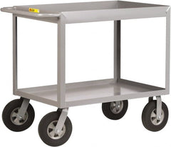 Little Giant - 1,200 Lb Capacity, 24" Wide x 54" Long x 36-1/2" High Deep Shelf Cart - 2 Shelf, Steel, 2 Rigid/2 Swivel Casters - Exact Tooling