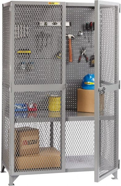Little Giant - 1 Shelf Visible Storage Cabinet - Steel, 49" Wide x 33" Deep x 78" High, Gray - Exact Tooling