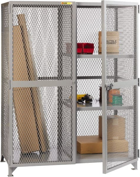 Little Giant - 2 Shelf Visible Storage Cabinet - Steel, 49" Wide x 27" Deep x 78" High, Gray - Exact Tooling