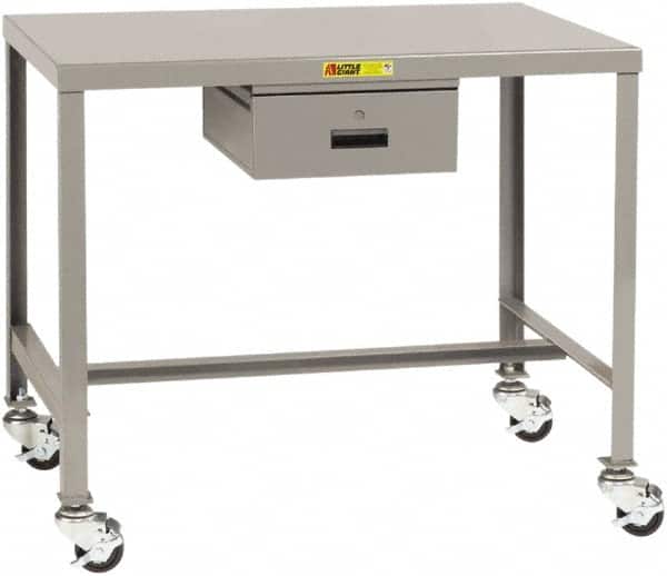 Little Giant - Mobile Machine Table - Steel, Fixed Leg, Gray, 36" Long x 24" Deep x 18" High - Exact Tooling