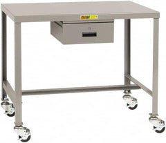 Little Giant - Mobile Machine Table - Steel, Fixed Leg, Gray, 36" Long x 24" Deep x 42" High - Exact Tooling